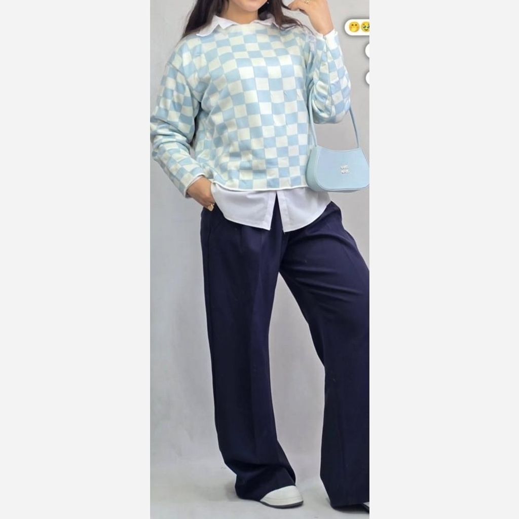 مشخصات شومیز بافت زنانه شطرنجی 