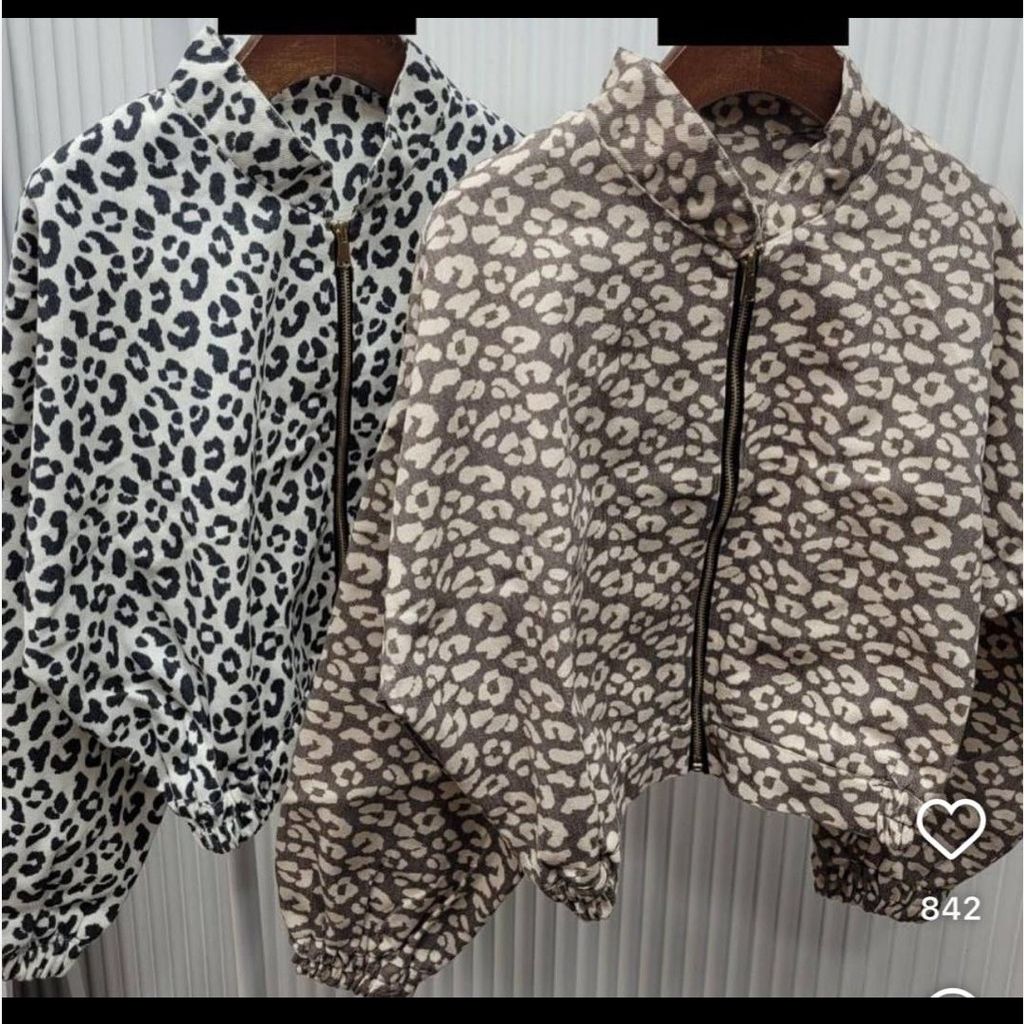 خرید آنلاین بامبر جکت پلنگی زنانه سویشرت پاییزه 