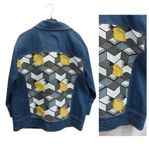 مشخصات کت جین وارداتی خرج کار پشت ژاکارد فری سایز