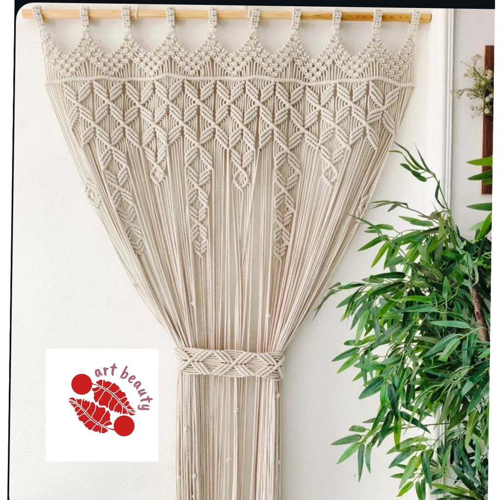 قیمت پرده مکرومه لوزی مدل لعلینه