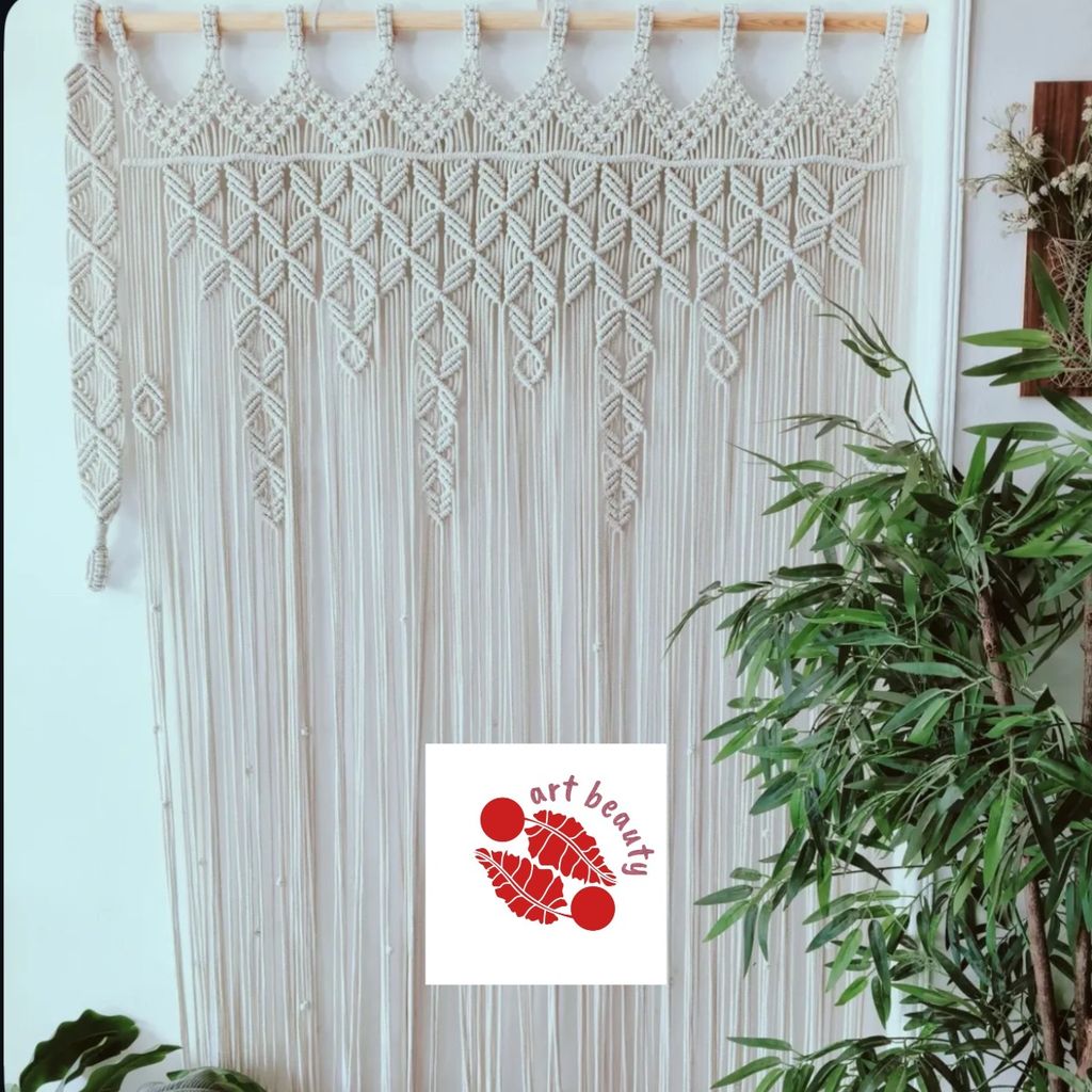 خرید انلاین پرده مکرومه لوزی مدل لعلینه