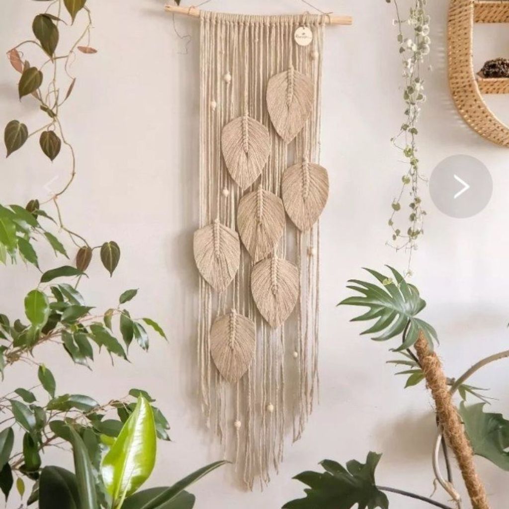 فروش اینترنتی اویز برگ مکرومه بافی دکوری طرح ریسه ای