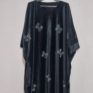 فروش اینترنتی مانتو عبایی مخمل نگینی