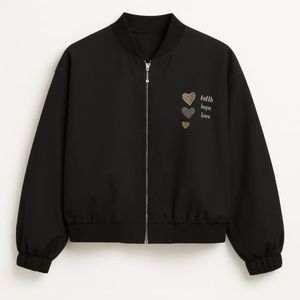 مشخصات بامبر زنانه گلدوزی 3 قلب - مشکی