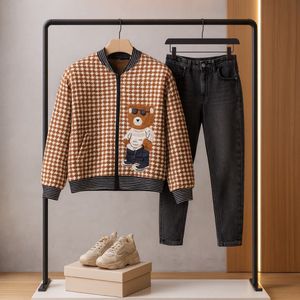 خرید انلاین بامبر زنانه طرح تدی - قهوه ای