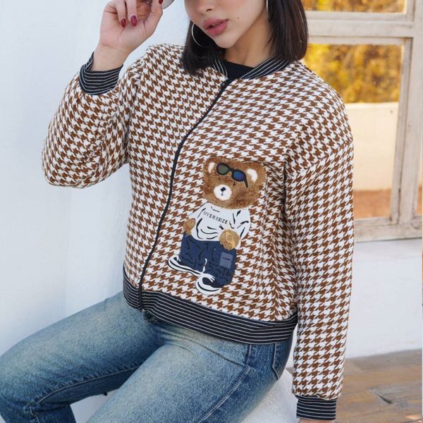 بامبر زنانه طرح تدی - قهوه ای