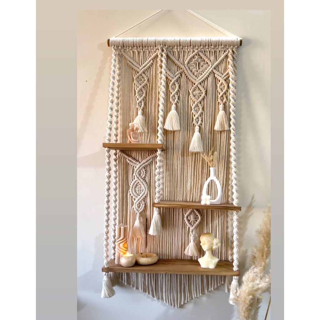 فروش اینترنتی اویز شلف شاهانه مکرومه ترند