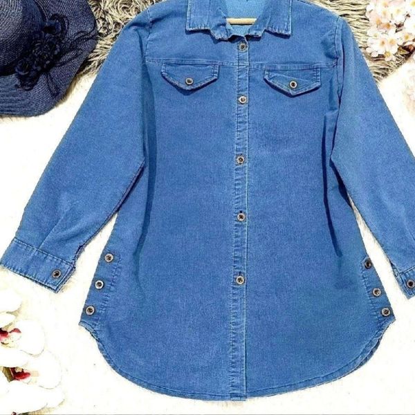 مانتو جین بغل دکمه