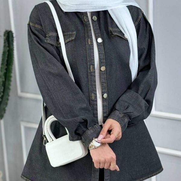 مانتو جین بغل دکمه