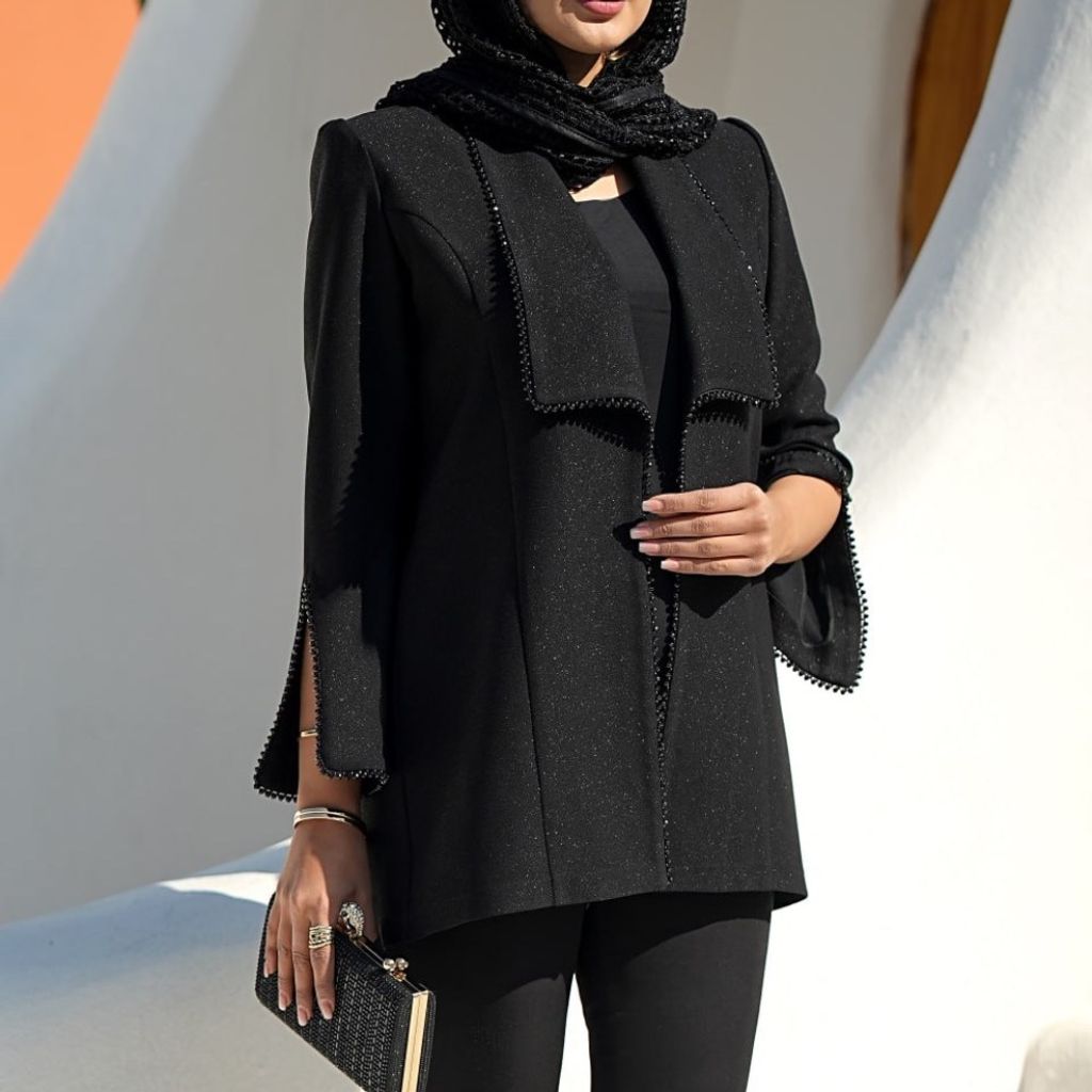 خرید اینترنتی مانتو مجلسی سنگدوزی شده کاملا مزونی