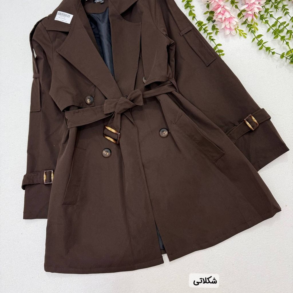 خرید اینترنتی مانتو بارونی زنانه طرح مهتاب