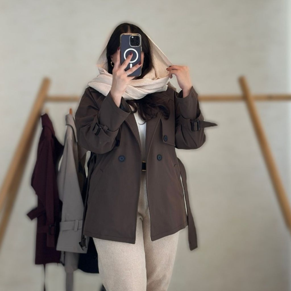 خرید اینترنتی مانتو بارونی زنانه طرح مهتاب