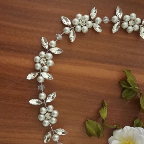 ریسه عروس مدل گلها با مارکیز و مروارید اصل