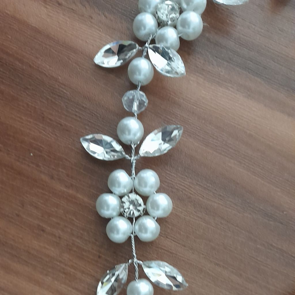 فروش اینترنتی ریسه عروس مدل گلها با مارکیز و مروارید اصل