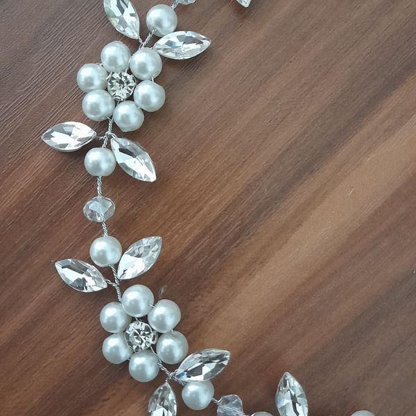 ریسه عروس مدل گلها با مارکیز و مروارید اصل