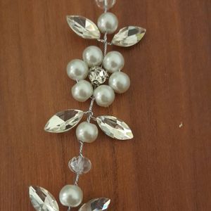 خرید آنلاین ریسه عروس مدل گلها با مارکیز و مروارید اصل