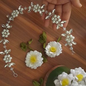 قیمت ریسه عروس مدل گلها با مارکیز و مروارید اصل