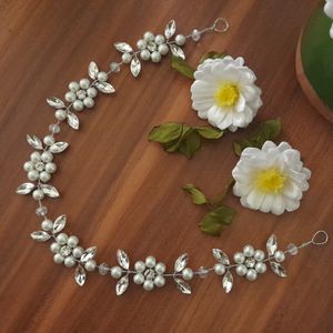 ریسه عروس مدل گلها با مارکیز و مروارید اصل