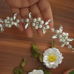 قیمت ریسه عروس مدل گلها با مارکیز و مروارید اصل