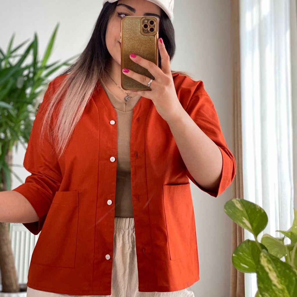 خرید اینترنتی : شومیز باکسی دوجیب‌ مهتاب