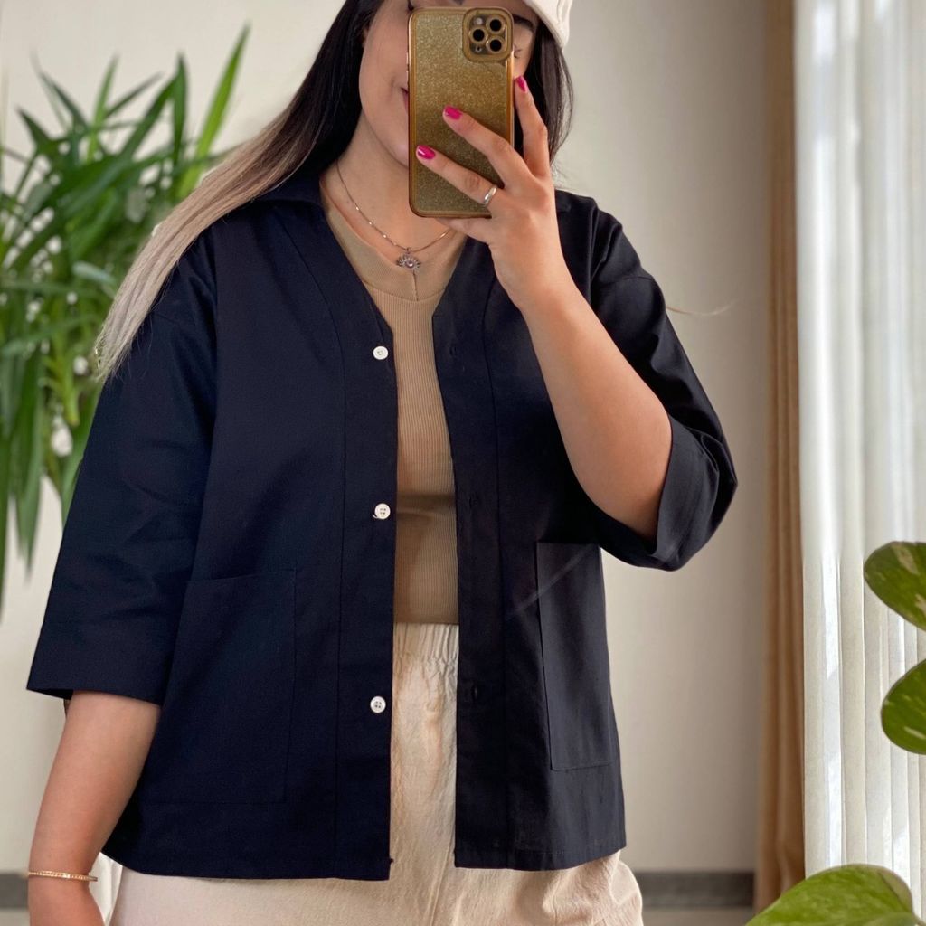 فروش اینترنتی : شومیز باکسی دوجیب‌ مهتاب