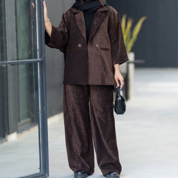 ست کت شلوار مزونی مخمل خاویاری