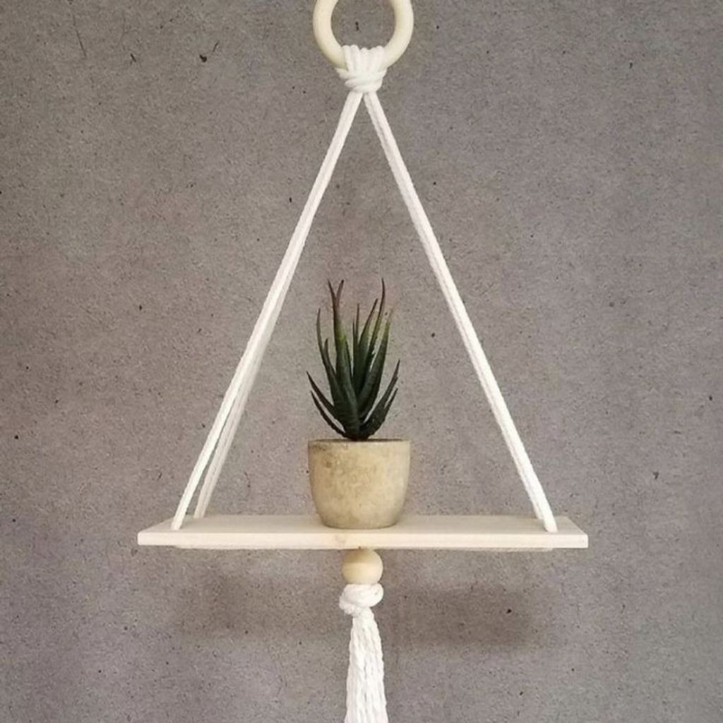 خرید اینترنتی شلف چوبی مینیمال مکرومه آرت بیوتی