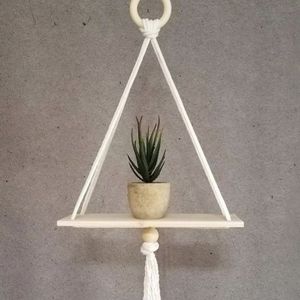 شلف چوبی مینیمال مکرومه آرت بیوتی