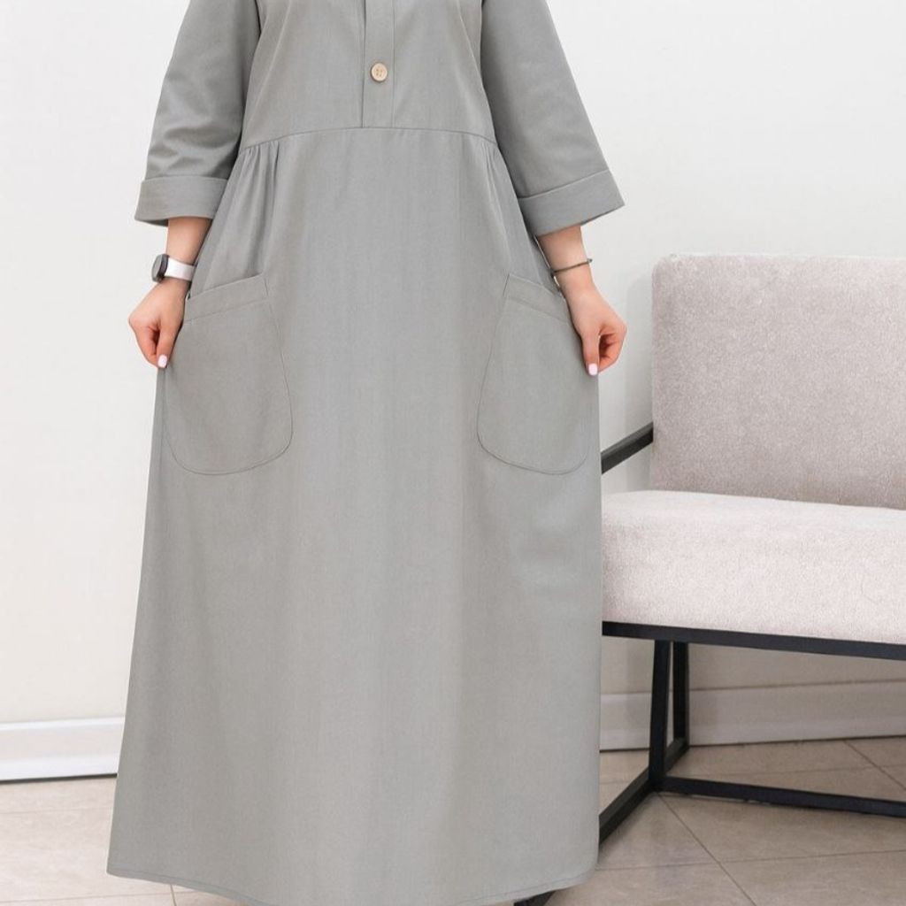 فروش اینترنتی : پیراهن مانتویی حنا جنس :