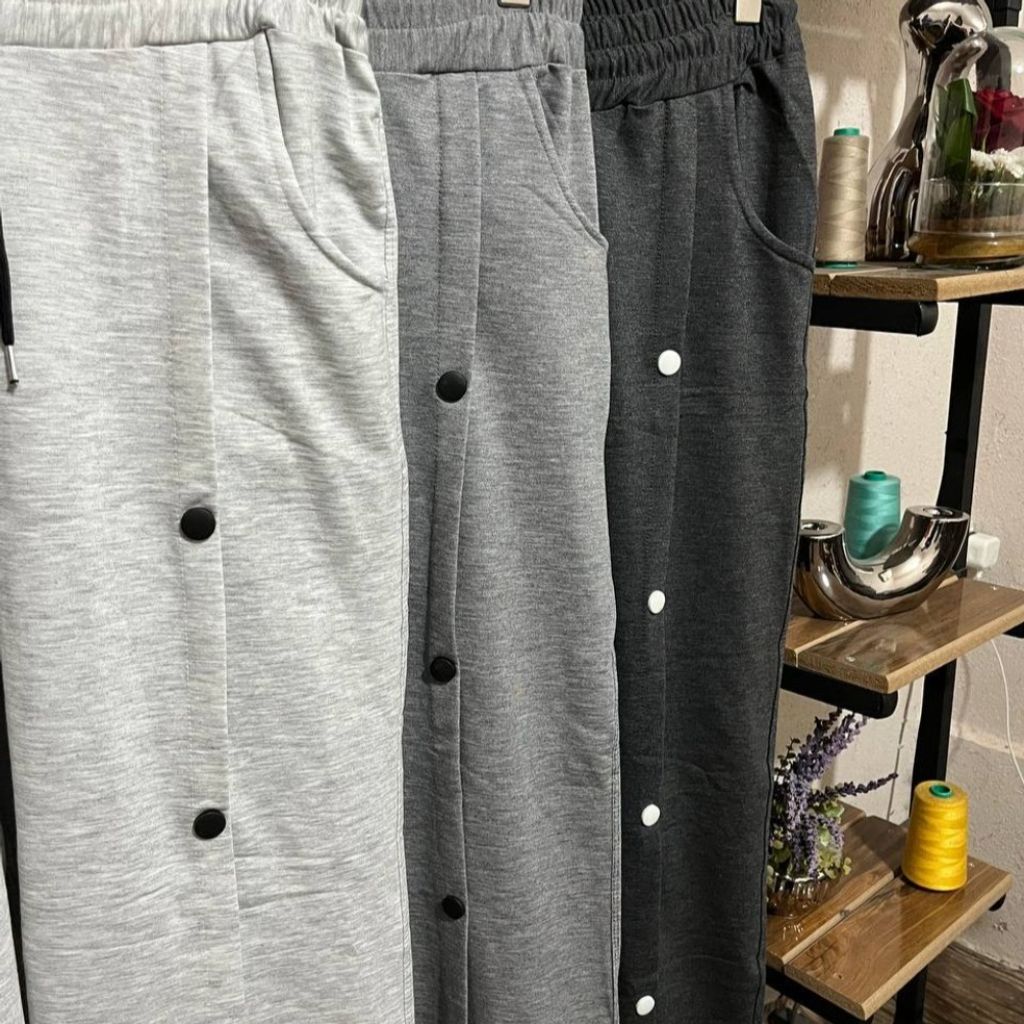 مشخصات شلوار بگ جلو دکمه ملانژ پنبه