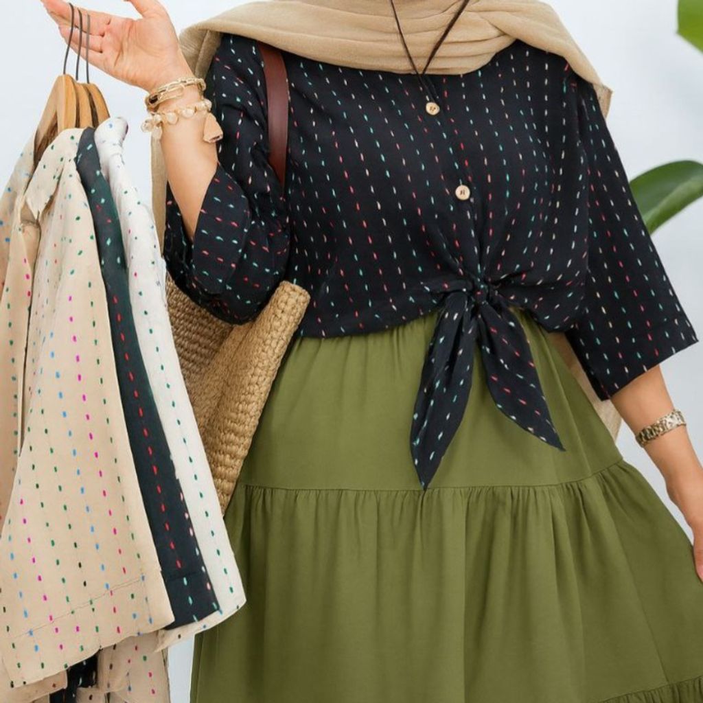 خرید آنلاین شومیز مانتویی گره ای روشنک