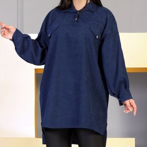 شومیز یا مانتو مخمل کبریتی زنانه mn3u