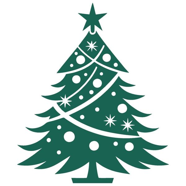 استیکر حرارتی لباس و پارچه طرح درخت کاج کد 03 مجموعه 2 عددی