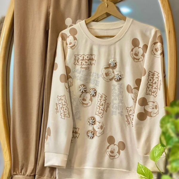 ست بلوزشلوار میکی‌موس مرواریدی