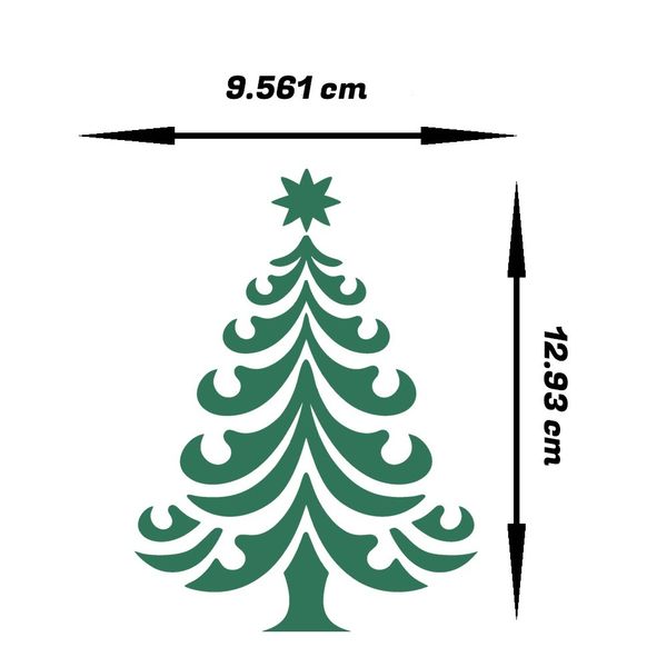 استیکر حرارتی لباس و پارچه طرح درخت کاج کد 02 مجموعه 2 عددی