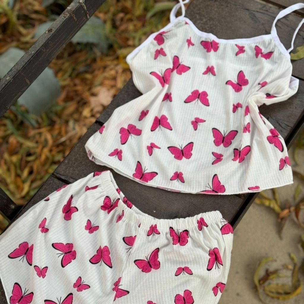 خرید انلاین تاپ و شلوارک نخی کبریتی