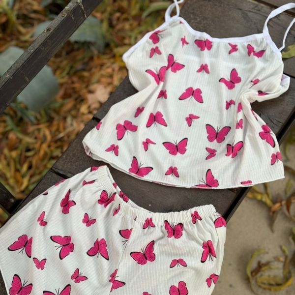 تاپ و شلوارک نخی کبریتی