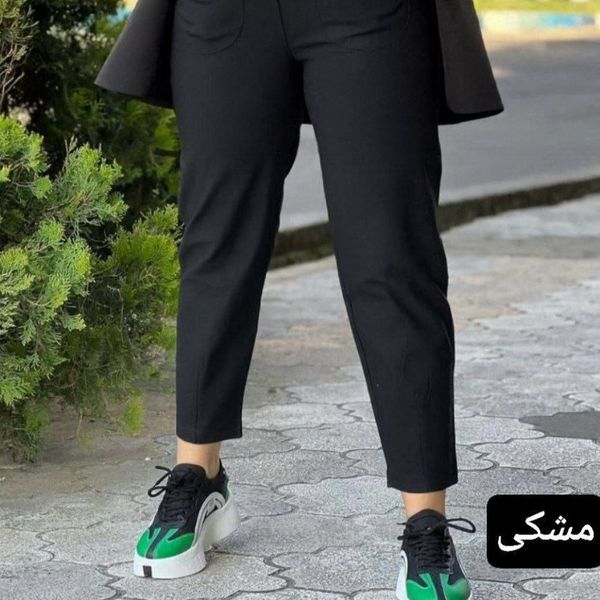 شلوار کمر هویجی جنس کتان