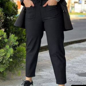 شلوار کمر هویجی جنس کتان