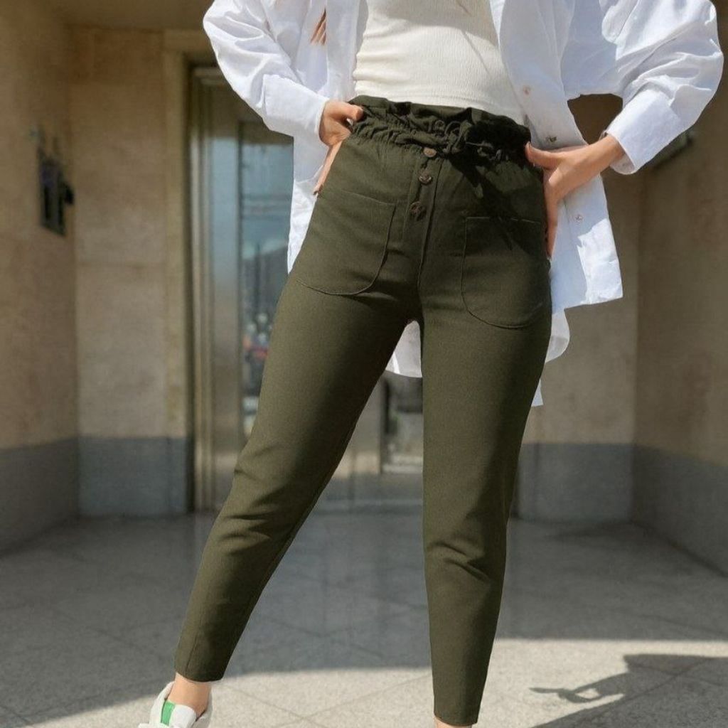 قیمت ارزان : شلوار کمر هویجی جنس : کتان