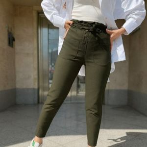 شلوار کمر هویجی جنس کتان