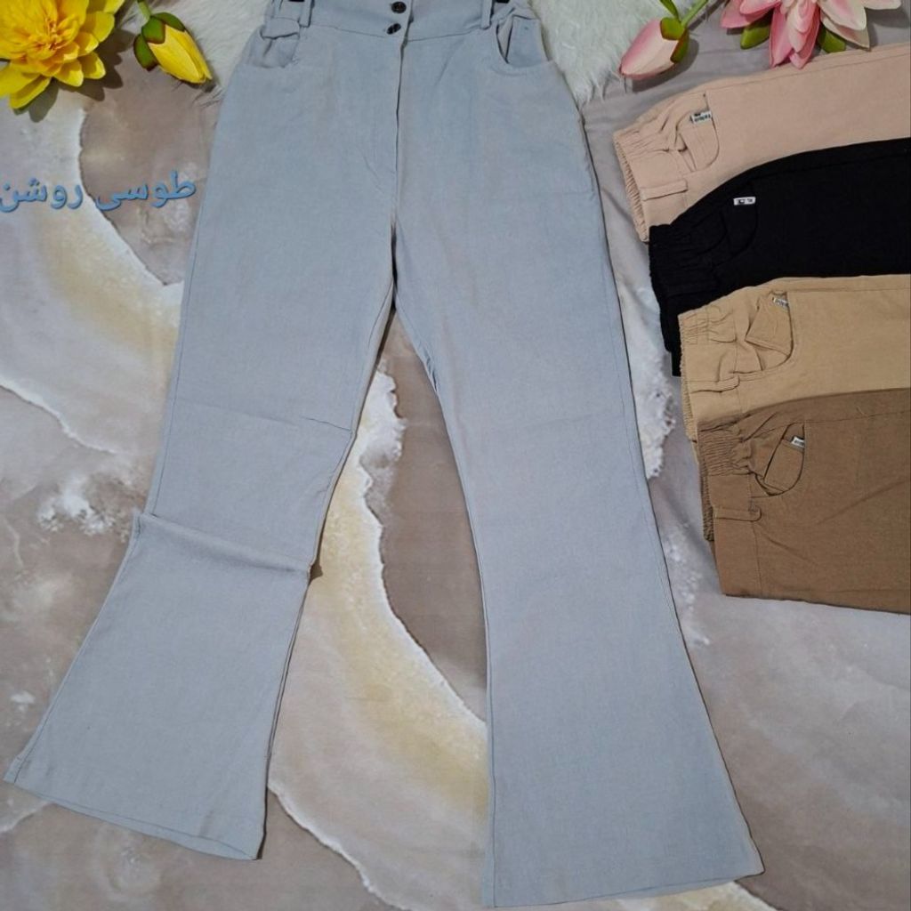 خرید انلاین شلوار دمپا گشاد کتان کش تنخور