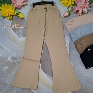 شلوار دمپا گشاد کتان کش تنخور