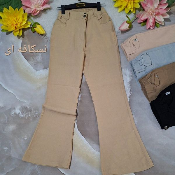 شلوار دمپا گشاد کتان کش تنخور