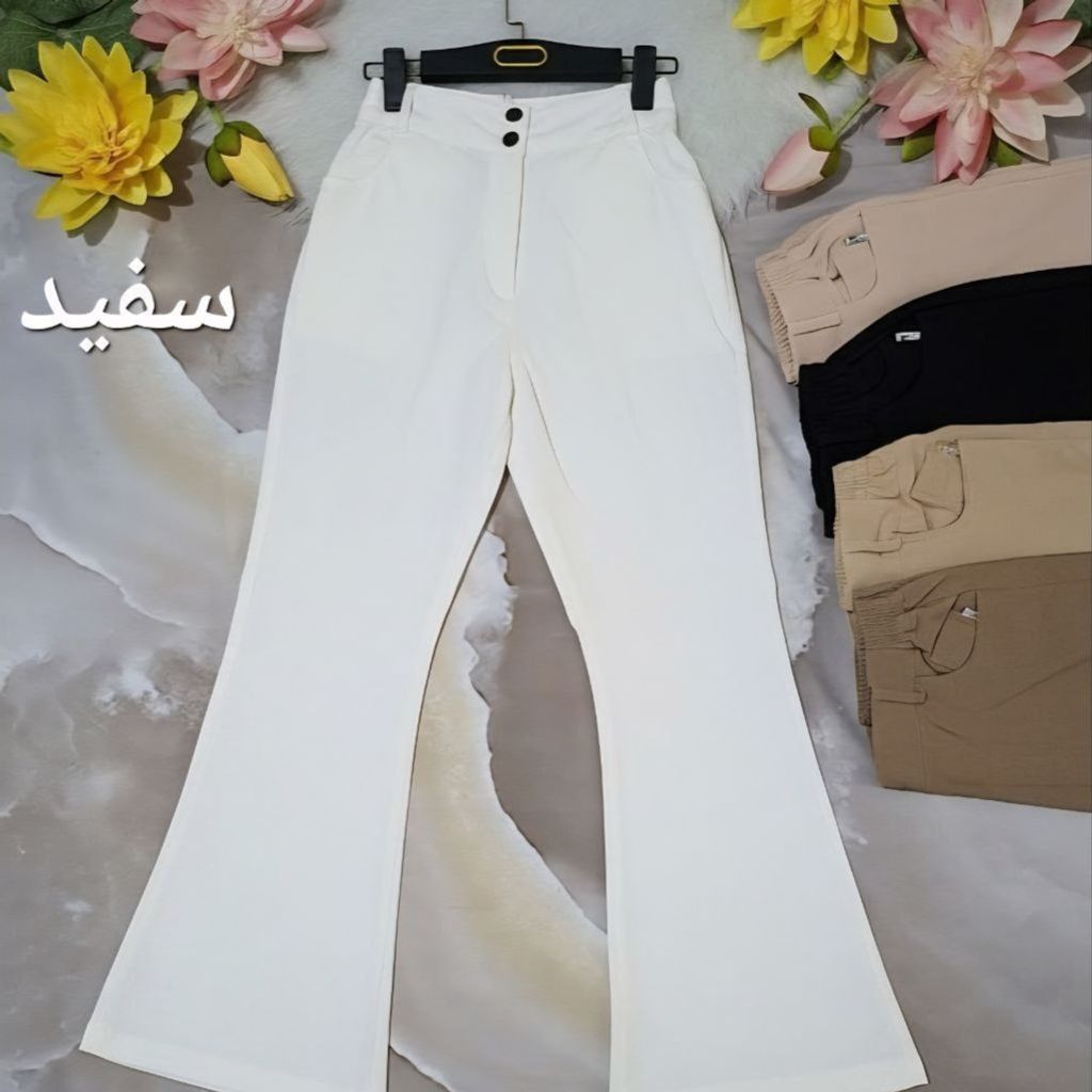 خرید اینترنتی شلوار دمپا گشاد کتان کش تنخور