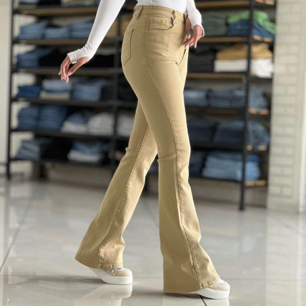 خرید آنلاین شلوار دمپا گشاد کتان کش تنخور