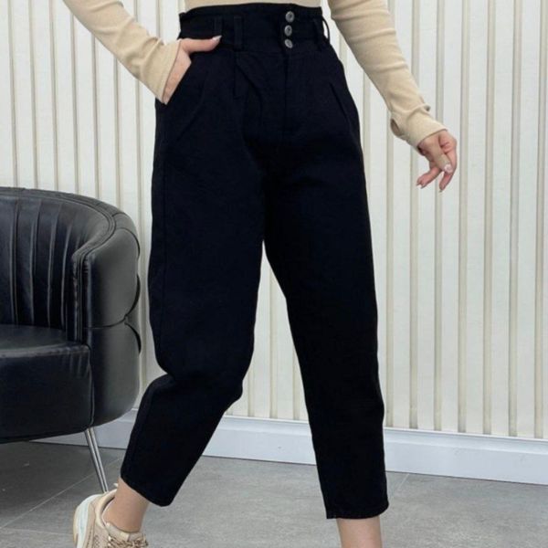 شلوار مام خمره ای کمرگنی