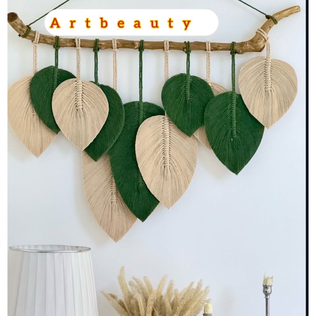 قیمت ارزان دیوارکوب برگ مکرومه بافی طرح پلیکان