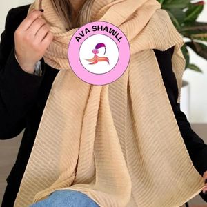 شال نخ پنبه تک رنگ پلیسه با ایستایی بالا