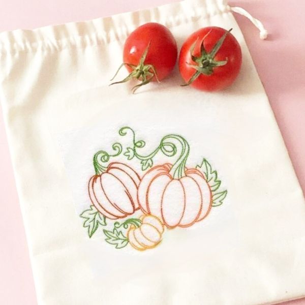 کیسه نخی گلدوزی سبزیجات و میوه خشک و ...